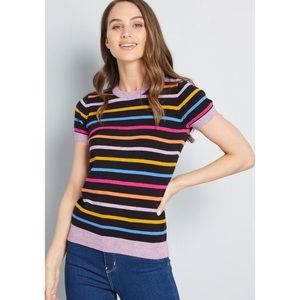 Modcloth Charter School Short Sleeve Sweater